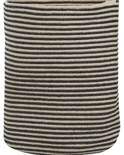 Cesto Em Algodao Creme E Preto Yerkoy