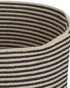 Cesto Em Algodao Creme E Preto Yerkoy