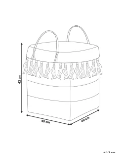 Cesto Em Bambu Natural 40 X 40 Cm Mesuji