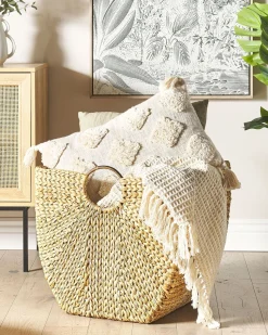 Cesto Em Jacinto De Agua Em Cor Natural Washuk