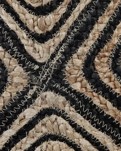 Cesto Em Juta Natural Creme E Preta Kolhapur