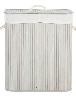 Cesto Em Madeira De Bambu Cinzenta 60 Cm Kandy