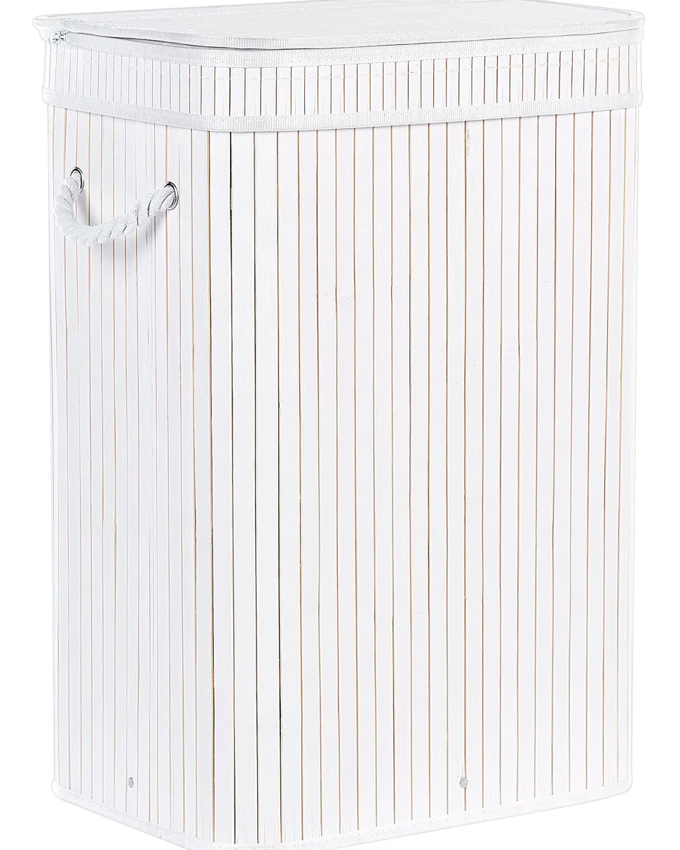 Cesto Em Madeira De Bambu Branca 60 Cm Kalutara