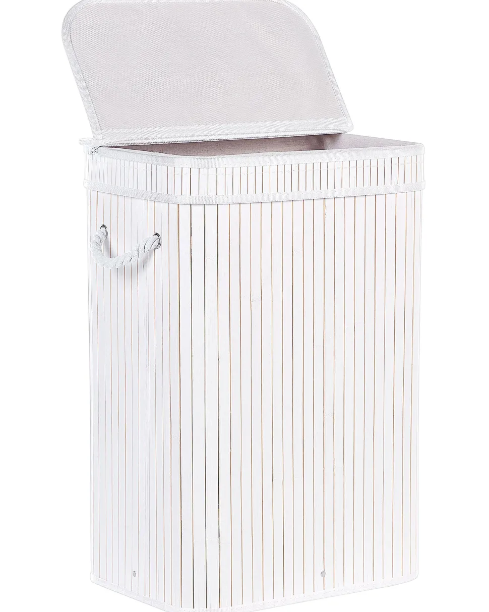 Cesto Em Madeira De Bambu Branca 60 Cm Kalutara