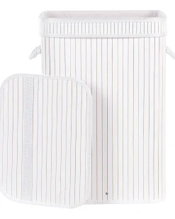 Cesto Em Madeira De Bambu Branca 60 Cm Kalutara