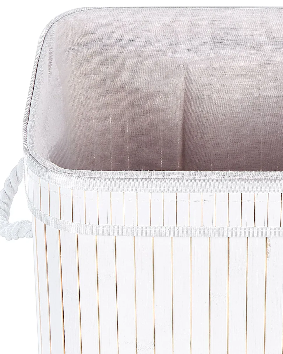 Cesto Em Madeira De Bambu Branca 60 Cm Kalutara