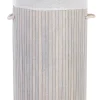 Cesto Em Madeira De Bambu Cinzenta 60 Cm Sannar