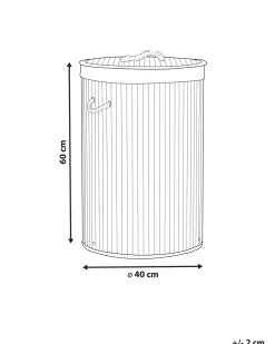 Cesto Em Madeira De Bambu Cinzenta 60 Cm Sannar