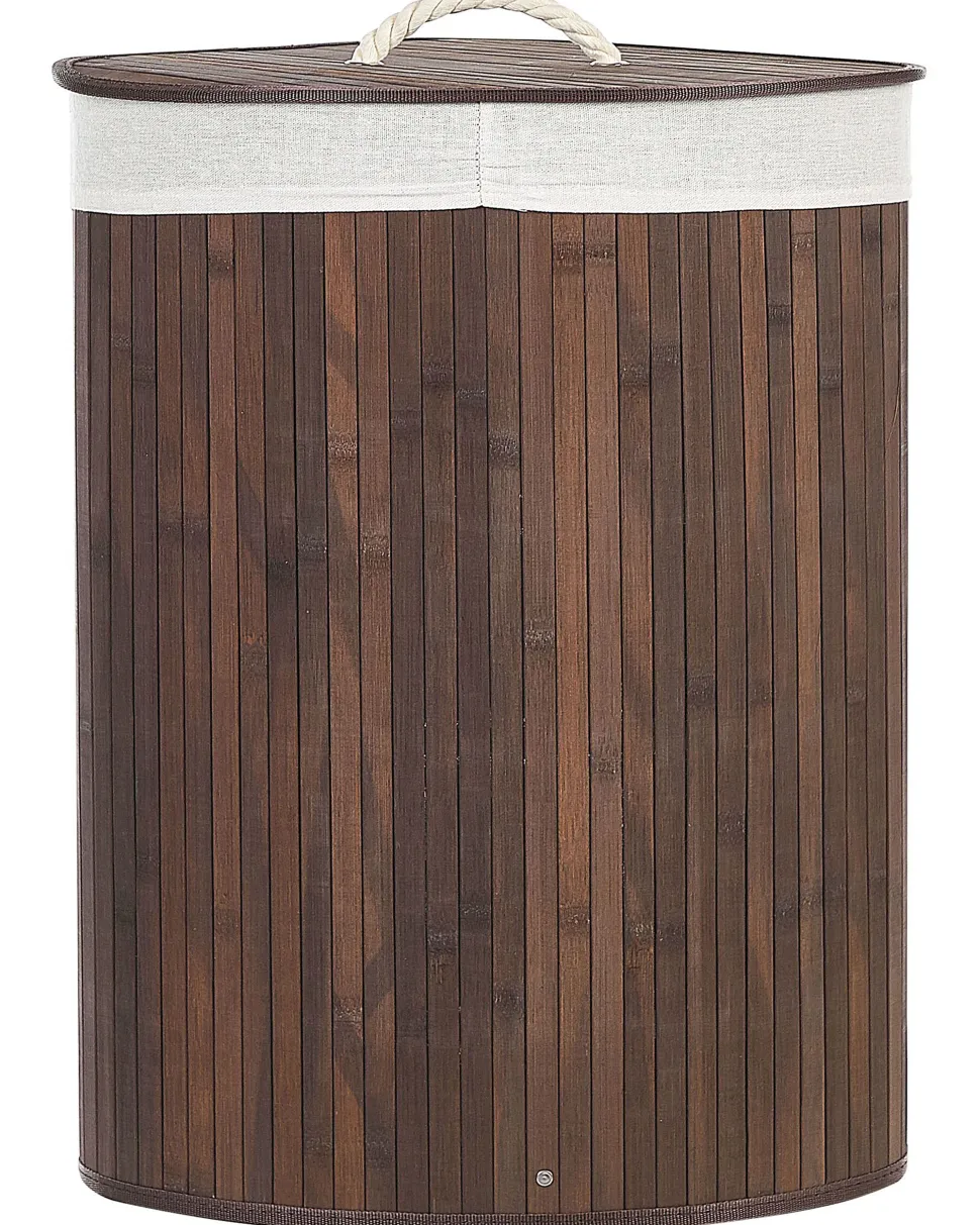 Cesto Em Madeira De Bambu Castanha Escura E Branca 60 Cm Matara