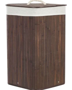 Cesto Em Madeira De Bambu Castanha Escura E Branca 60 Cm Matara