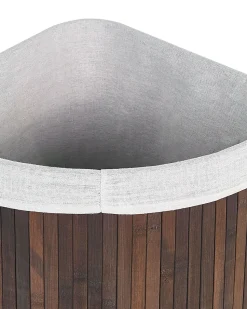 Cesto Em Madeira De Bambu Castanha Escura E Branca 60 Cm Matara