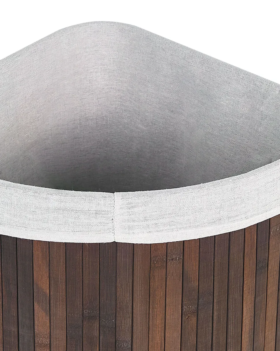 Cesto Em Madeira De Bambu Castanha Escura E Branca 60 Cm Matara