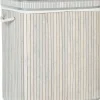 Cesto Em Madeira De Bambu Cinzenta 60 Cm Kalthota