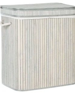 Cesto Em Madeira De Bambu Cinzenta 60 Cm Kalthota