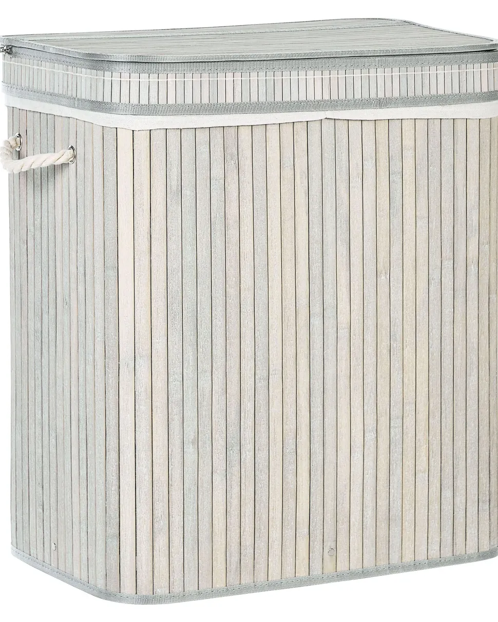 Cesto Em Madeira De Bambu Cinzenta 60 Cm Kalthota
