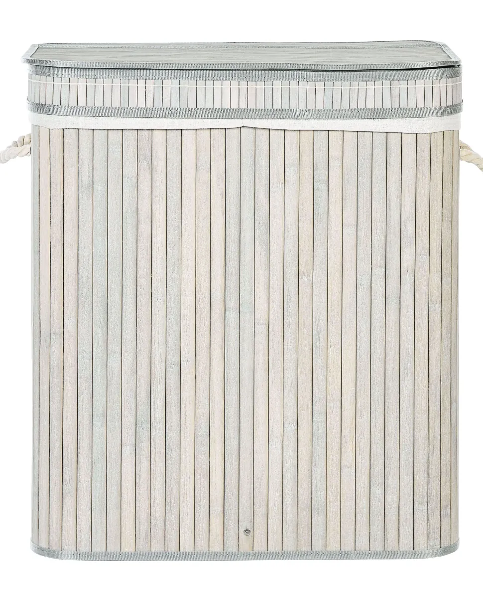 Cesto Em Madeira De Bambu Cinzenta 60 Cm Kalthota