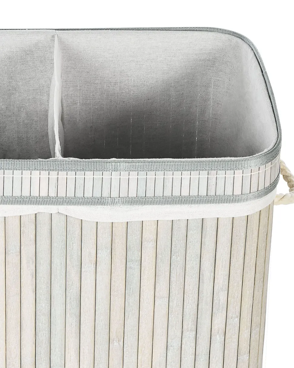 Cesto Em Madeira De Bambu Cinzenta 60 Cm Kalthota