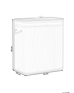 Cesto Em Madeira De Bambu Cinzenta 60 Cm Kalthota