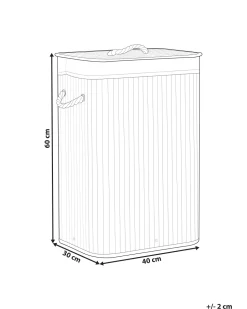 Cesto Em Madeira De Bambu Preta E Branca 60 Cm Komari