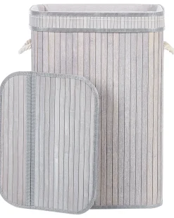 Cesto Em Madeira De Bambu Cinzenta 60 Cm Kalutara