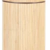 Cesto Em Madeira De Bambu Clara 60 Cm Badulla