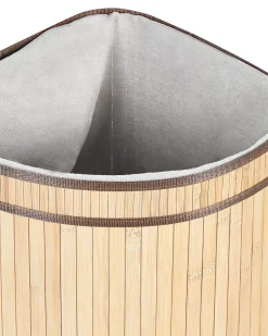 Cesto Em Madeira De Bambu Clara 60 Cm Badulla