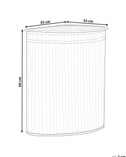Cesto Em Madeira De Bambu Clara 60 Cm Badulla