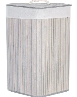 Cesto Em Madeira De Bambu Cinzenta Clara E Branca 60 Cm Matara