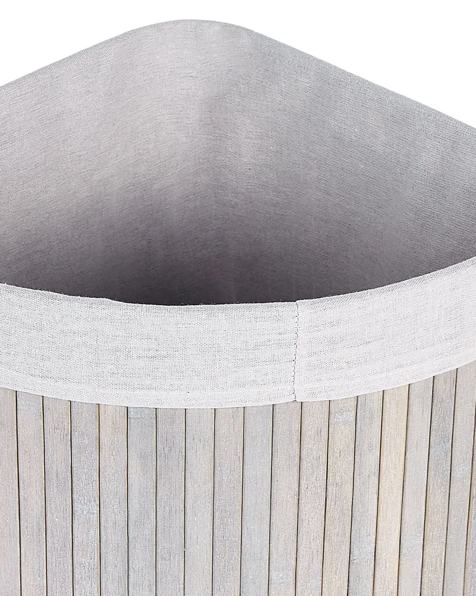 Cesto Em Madeira De Bambu Cinzenta Clara E Branca 60 Cm Matara