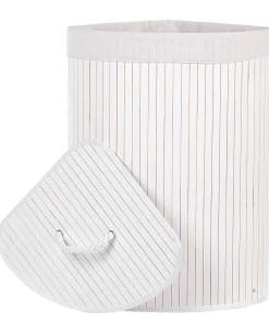 Cesto Em Madeira De Bambu Branca 60 Cm Matara