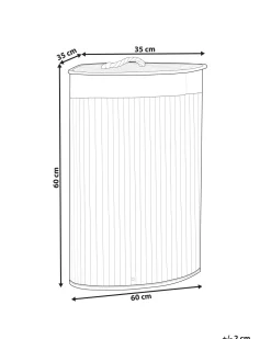 Cesto Em Madeira De Bambu Branca 60 Cm Matara