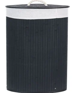 Cesto Em Madeira De Bambu Preta E Branca 60 Cm Matara