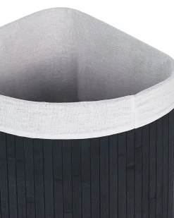 Cesto Em Madeira De Bambu Preta E Branca 60 Cm Matara