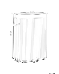 Cesto Em Madeira De Bambu Cinzenta Clara E Branca 60 Cm Komari