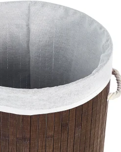 Cesto Em Madeira Escura De Bambu 60 Cm Sannar