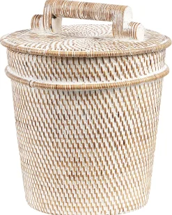 Cesto Em Rattan Branco 22 Cm Barumun
