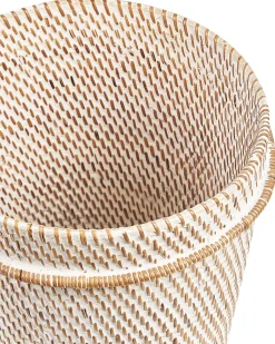 Cesto Em Rattan Branco 22 Cm Barumun