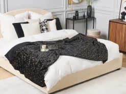 Cobertor Preto E Dourado 130 X 180 Cm Alazeya