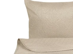 Colcha Com Relevo E Duas Almofadas Taupe 200 X 220 Cm Shush