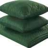 Colcha Com Relevo E Duas Almofadas Verdes 140 X 210 Cm Babak