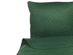 Colcha Com Relevo E Duas Almofadas Verdes 140 X 210 Cm Babak