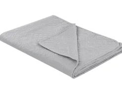 Colcha Com Relevo E Duas Almofadas Cinzentas 140 X 210 Cm Alamut