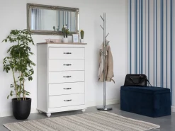 Comoda Com 5 Gavetas Branca Sharon
