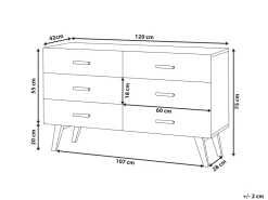 Comoda Com 6 Gavetas Branca Newark Ii