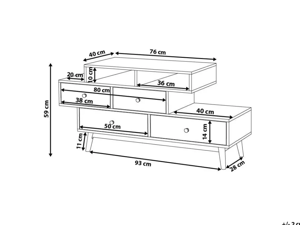 Comoda Com 4 Gavetas Castanha Irvine