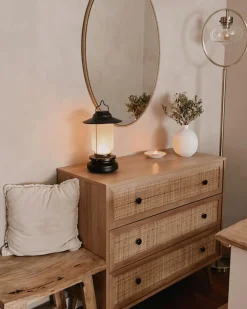 Comoda Com 3 Gavetas Castanho Claro Ponca