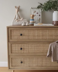 Comoda Com 3 Gavetas Castanho Claro Ponca