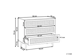 Comoda Com 3 Gavetas Castanho Claro Ponca