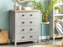 Comoda Com 4 Gavetas Cinzento Clio