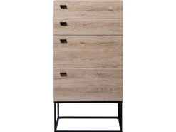 Comoda Com 4 Gavetas Cor De Madeira Clara Acra